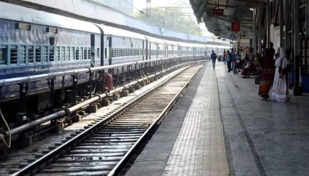 Indian Railway officials inspecting station cleanliness at key areas
